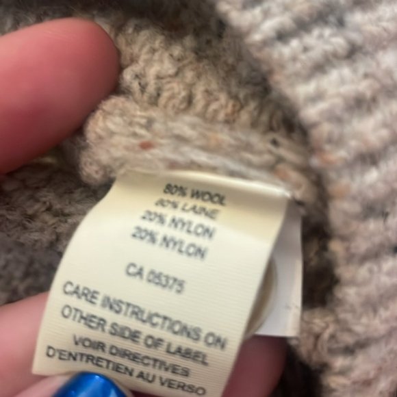 Joseph Abboud Wool Blend Oatmeal Grey Sweater - Picture 6 of 8